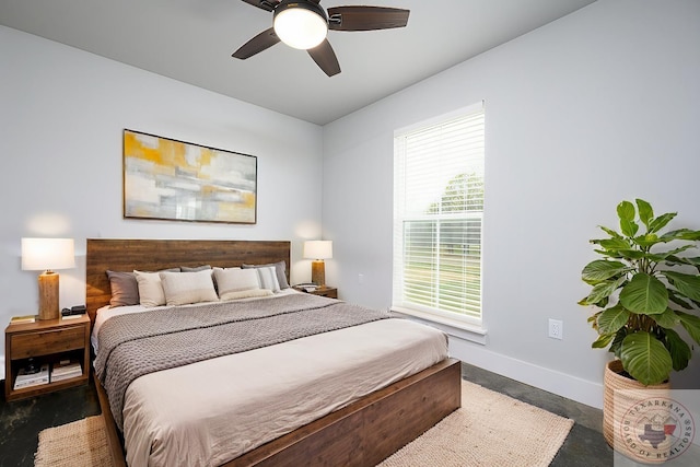 bedroom with ceiling fan