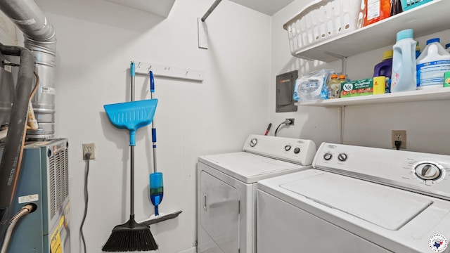 119 Hall St, New Boston, TX 75570 - washroom with independent washer and dryer and electric panel