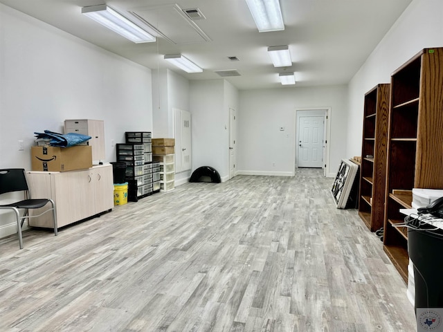 miscellaneous room featuring light wood-type flooring