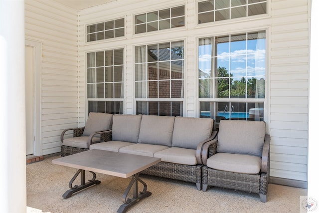 view of patio / terrace featuring an outdoor living space