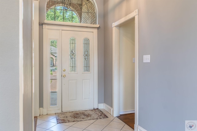 view of tiled entrance foyer