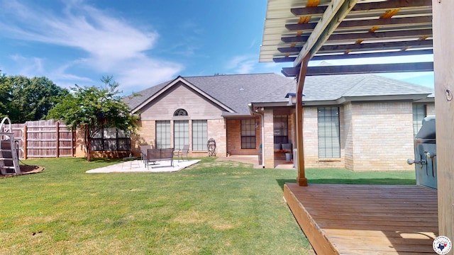 142 Corley Cir, Wake Village, TX 75501 - view of yard featuring a pergola, a patio area, and a deck