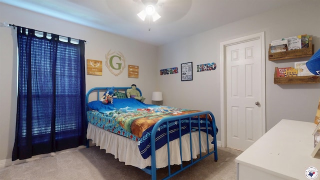 142 Corley Cir, Wake Village, TX 75501 - bedroom with carpet flooring, baseboards, and a ceiling fan
