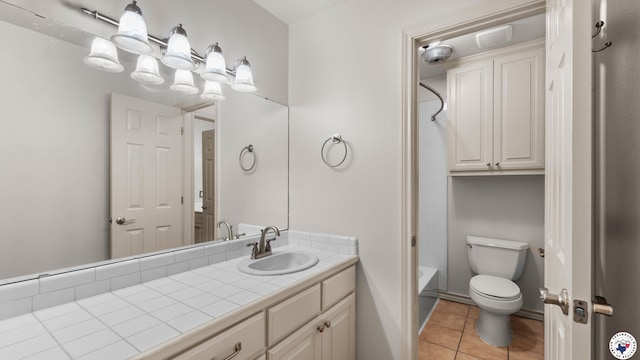6616 Lakeridge Dr, Texarkana, TX 75503 - bathroom featuring vanity, tile patterned floors, and shower / tub combination