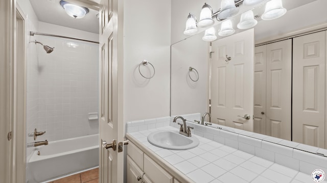 6616 Lakeridge Dr, Texarkana, TX 75503 - full bathroom featuring vanity, shower / tub combination, a closet, and tile patterned floors
