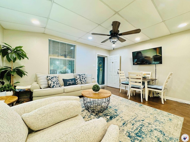 3705 Fm 2148 N, Texarkana, TX 75503 - living area with ceiling fan, wood finished floors, baseboards, and recessed lighting