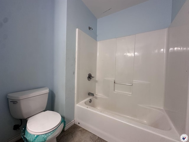 5611 Larry Dr, Texarkana, TX 75503 - full bathroom featuring toilet, baseboards, tile patterned flooring, and shower / bathtub combination
