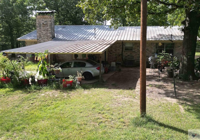 exterior space featuring a carport