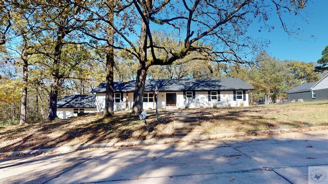 view of single story home