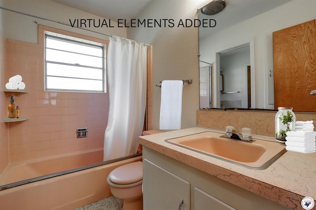 129 Pine St, Maud, TX 75567 - full bath with vanity, shower / tub combo with curtain, and toilet