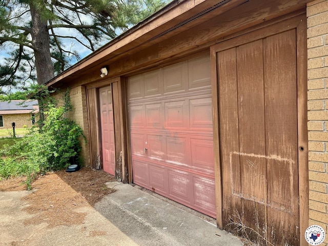 view of garage