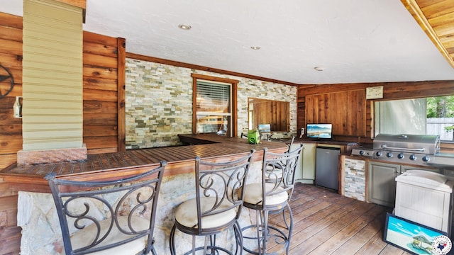 525 Longhorn Rd, Maud, TX 75567 - kitchen with wood-type flooring and fridge