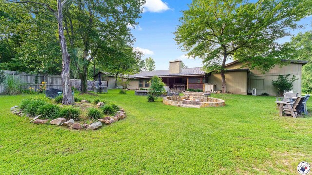 525 Longhorn Rd, Maud, TX 75567 - view of yard featuring a fire pit