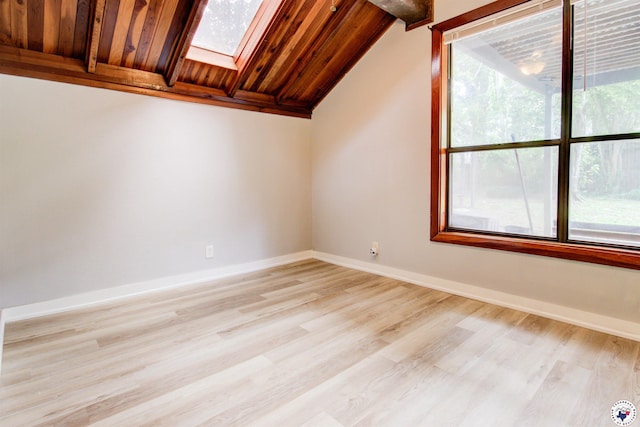 1920 Laurel St, Texarkana, AR 71854 - bonus room featuring light wood-type flooring, wood ceiling, a skylight, and baseboards