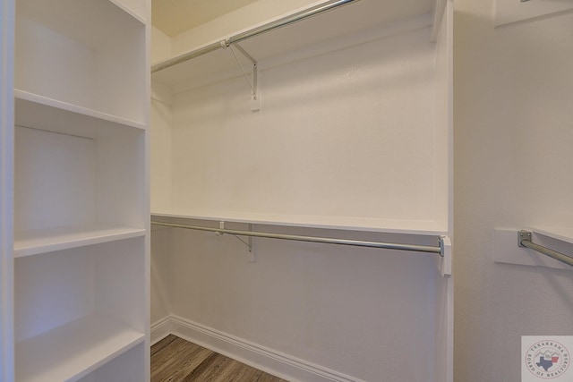 spacious closet with wood-type flooring