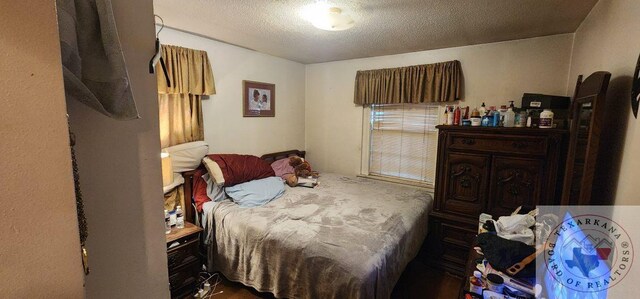 bedroom featuring a textured ceiling