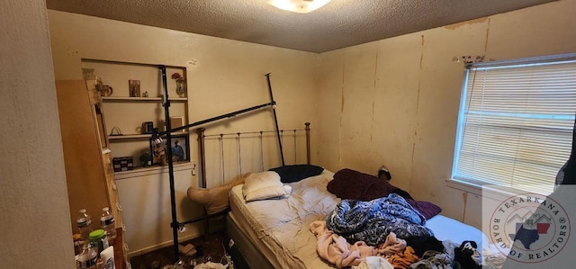 bedroom featuring a textured ceiling