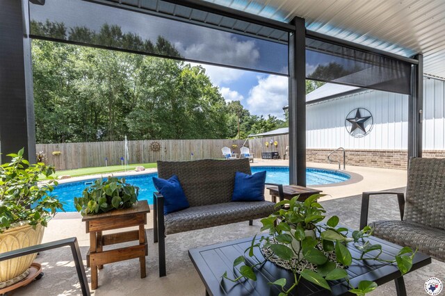 113 Dove Crk, New Boston, TX 75570 - view of pool featuring a fenced backyard and a patio area