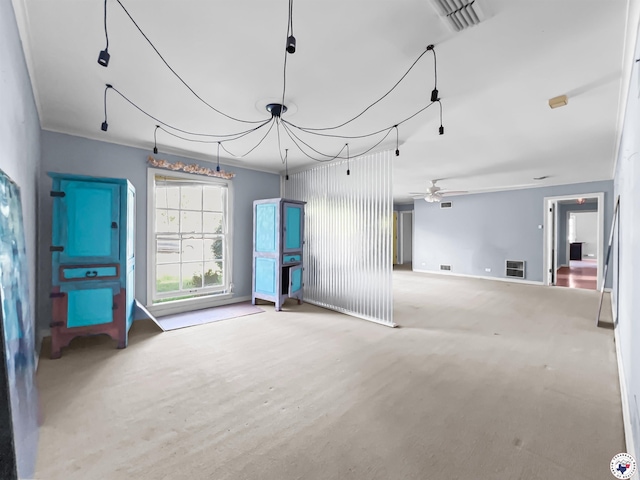 3223 Walnut St, Texarkana, TX 75503 - unfurnished living room featuring a ceiling fan and heating unit