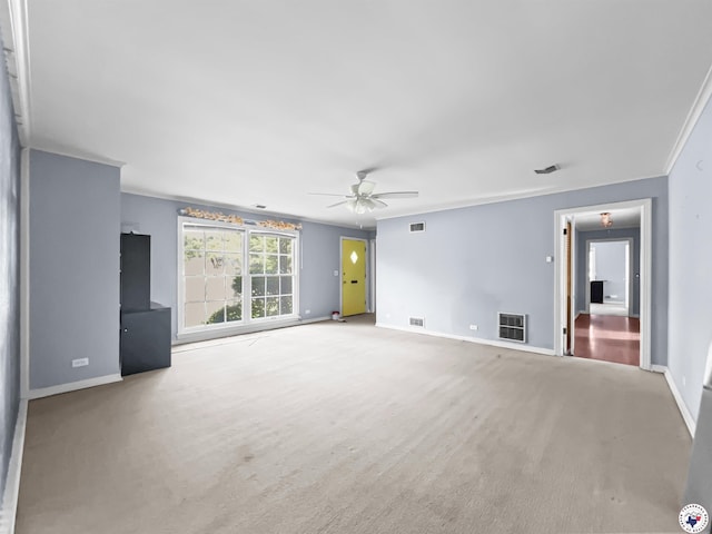3223 Walnut St, Texarkana, TX 75503 - unfurnished living room with a ceiling fan and carpet flooring