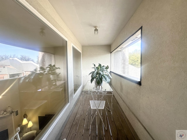 interior space with hardwood / wood-style floors