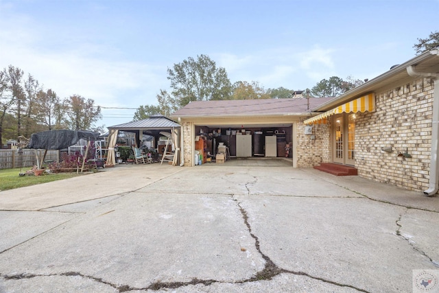 exterior space with a gazebo