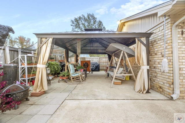 view of patio with a gazebo