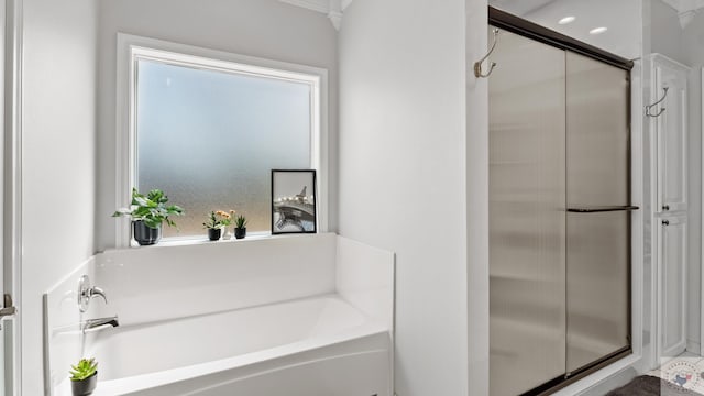 7207 N Richland Dr, Texarkana, TX 75503 - bathroom with a bath and a stall shower