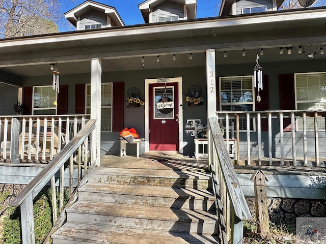 entrance to property with a porch