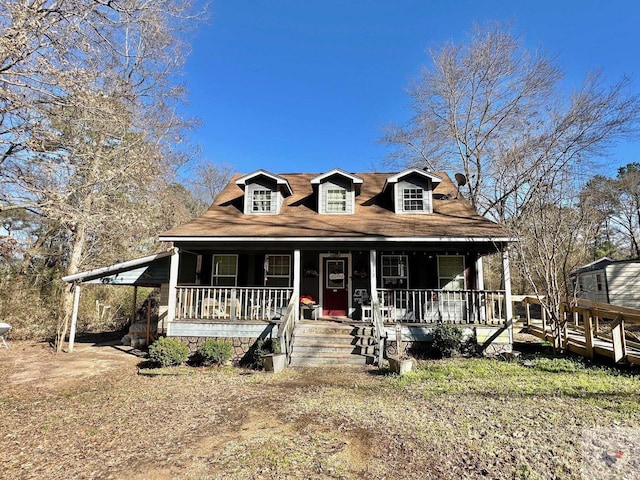 view of front of house featuring covered porch