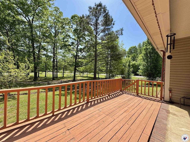deck with a yard