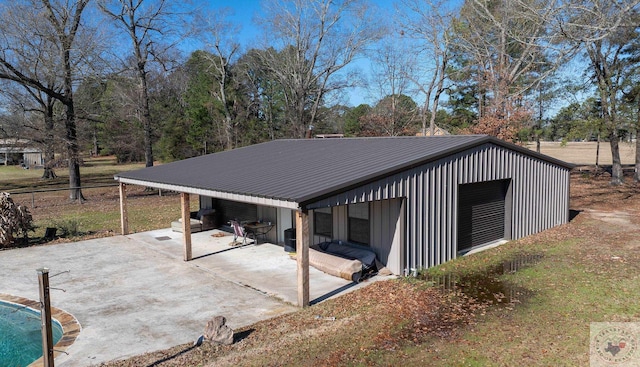 garage with a carport