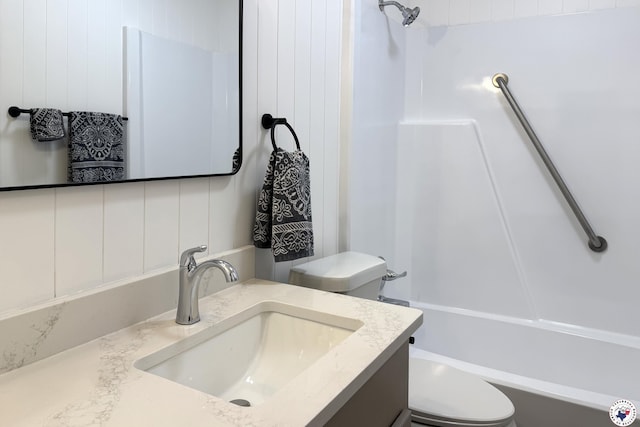 403 Edgewood Ln, Wake Village, TX 75501 - bathroom with toilet, vanity, and shower / bath combination