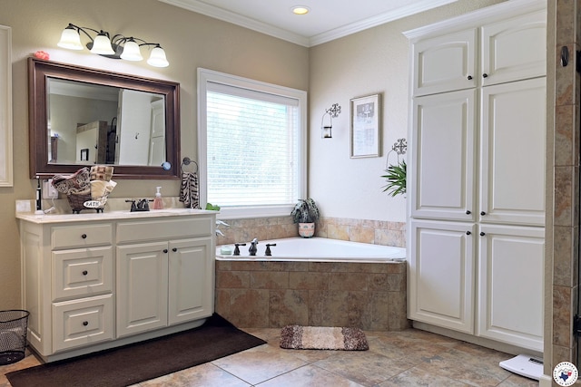 220 Quail Trl, Texarkana, TX 75501 - full bath with a bath, vanity, and crown molding