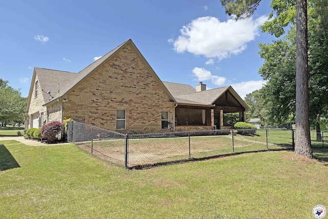 220 Quail Trl, Texarkana, TX 75501 - view of home's exterior with a yard, brick siding, a garage, and fence