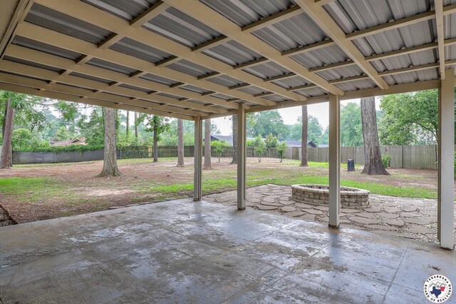 4101 Columbia Ave, Texarkana, TX 75503 - view of patio / terrace with an outdoor fire pit and a fenced backyard