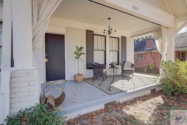 view of patio with a porch