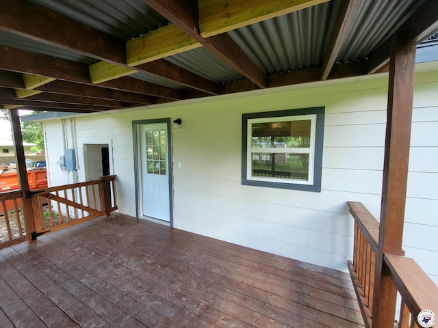 121 Circle Dr, Bogata, TX 75417 - view of wooden deck