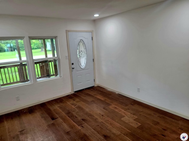 121 Circle Dr, Bogata, TX 75417 - entryway with dark wood-style floors and recessed lighting