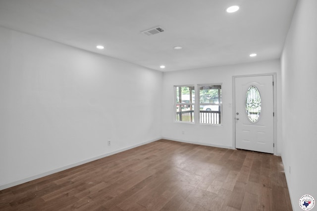 121 Circle Dr, Bogata, TX 75417 - foyer with recessed lighting and wood finished floors