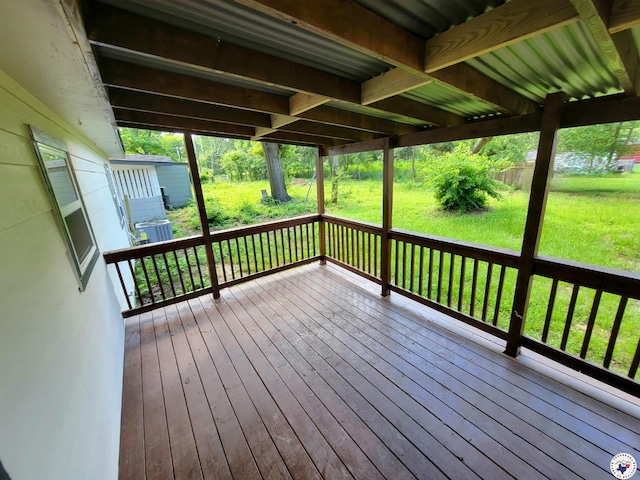 121 Circle Dr, Bogata, TX 75417 - wooden terrace with a lawn