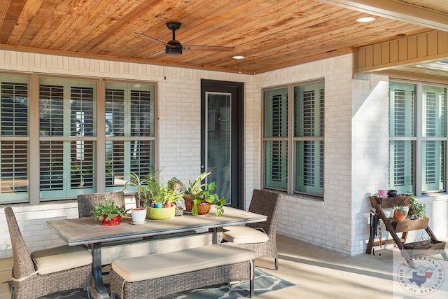 view of patio with a ceiling fan