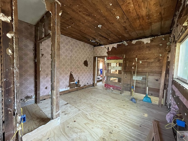 misc room featuring wooden ceiling