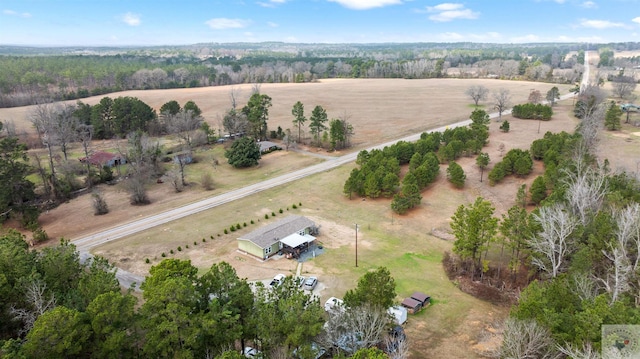 aerial view with a rural view