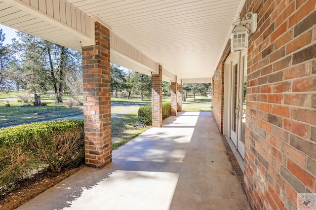 view of patio with a porch