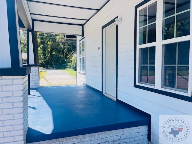 view of patio / terrace with a porch