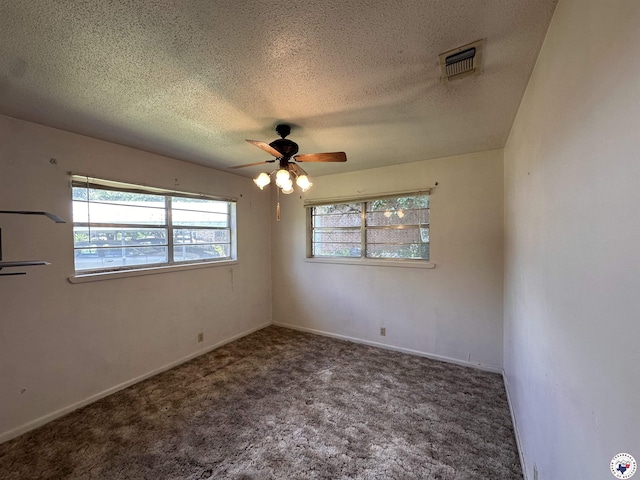 216 W Pioneer St, Wake Village, TX 75501 - unfurnished room with a textured ceiling, a ceiling fan, and carpet floors