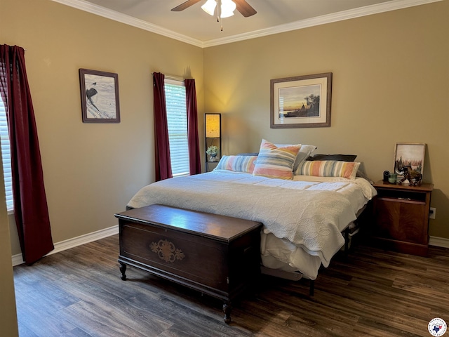 22 Heritage Blvd, Texarkana, TX 75501 - bedroom with wood finished floors, ornamental molding, and ceiling fan