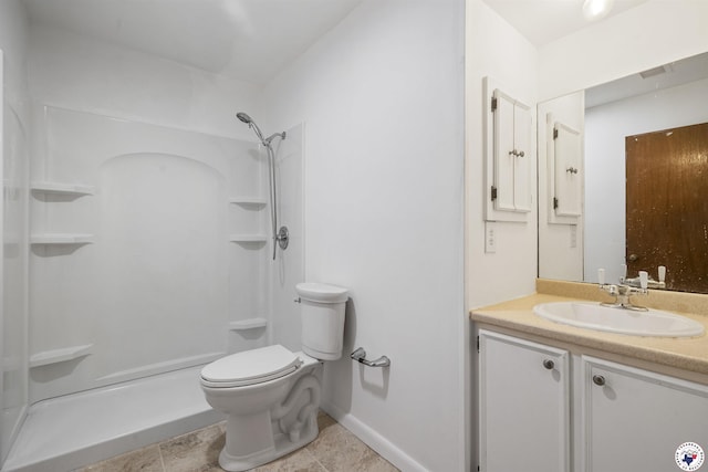 6008 E 9th St, Texarkana, AR 71854 - bathroom with vanity, a shower, and tile patterned flooring