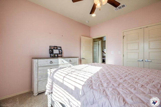 14 Lone Star Pkwy, Texarkana, TX 75503 - bedroom featuring carpet flooring, a ceiling fan, a closet, and recessed lighting